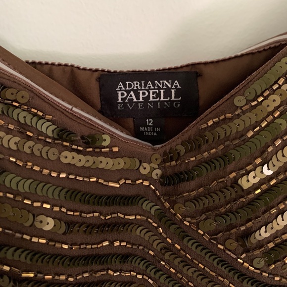 Adrianna Papell Silk Strapless Beaded Dress - Picture 5 of 7